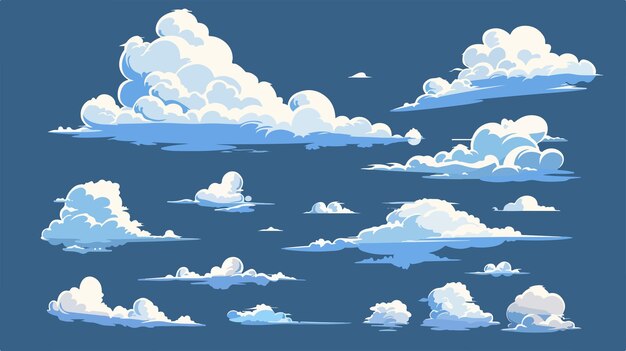 Vector vectorillustratie van etherische wolksilhouetten