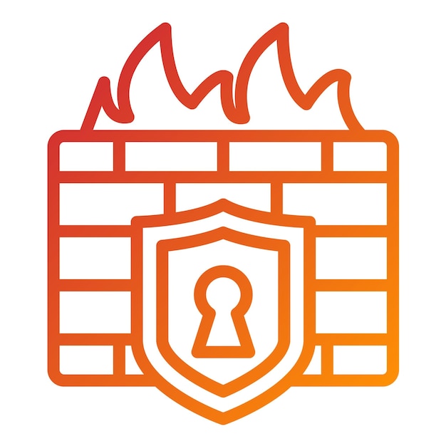 Vector vectorontwerp firewall cybersecurity icon style