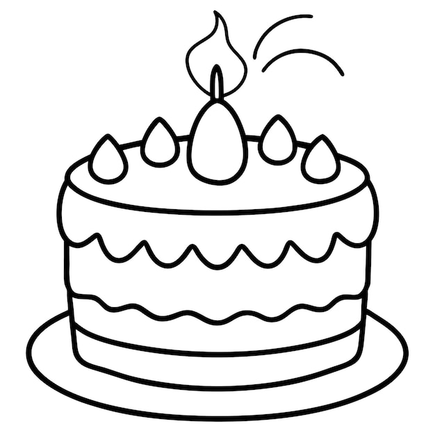 Vector verjaardag taart vector lijn kunst illustratie