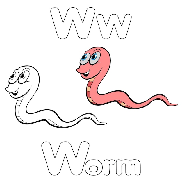 Vector w voor worm