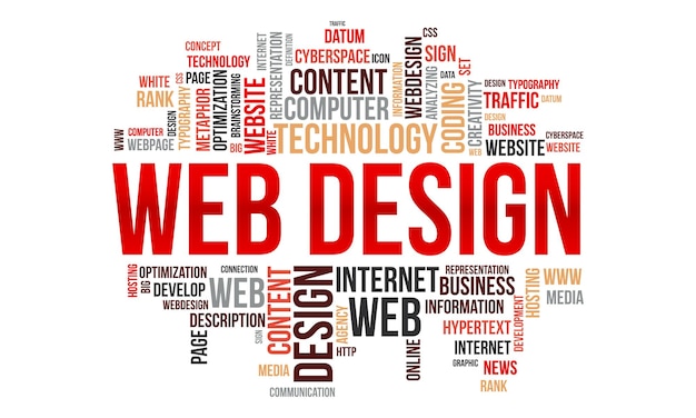 Vector webdesign word cloud template creatief concept vector background