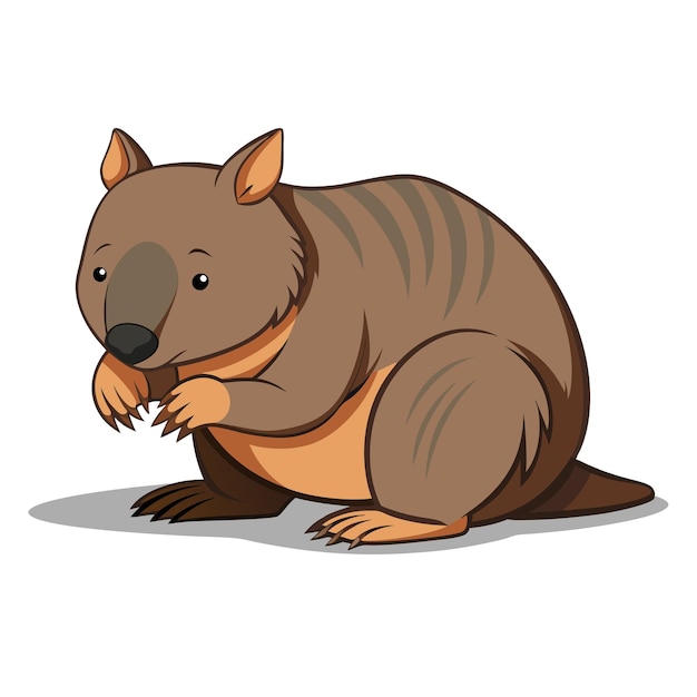 Vector wombat grooming vector