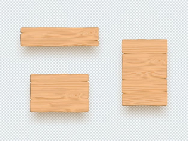 Vector 木制标志，普通空心 3d 板元素集