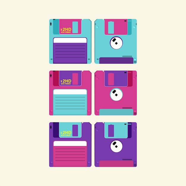 Vector zet floppy disk. diskette