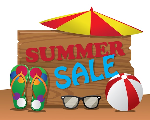 Vector zomer verkoop met object