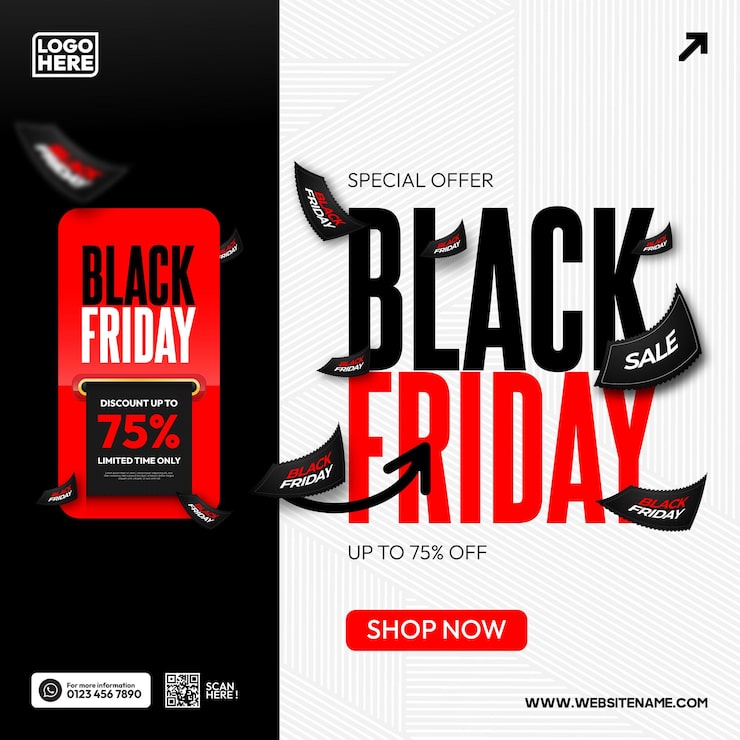 Vector zwarte vrijdag verkoop moderne promotiebanner