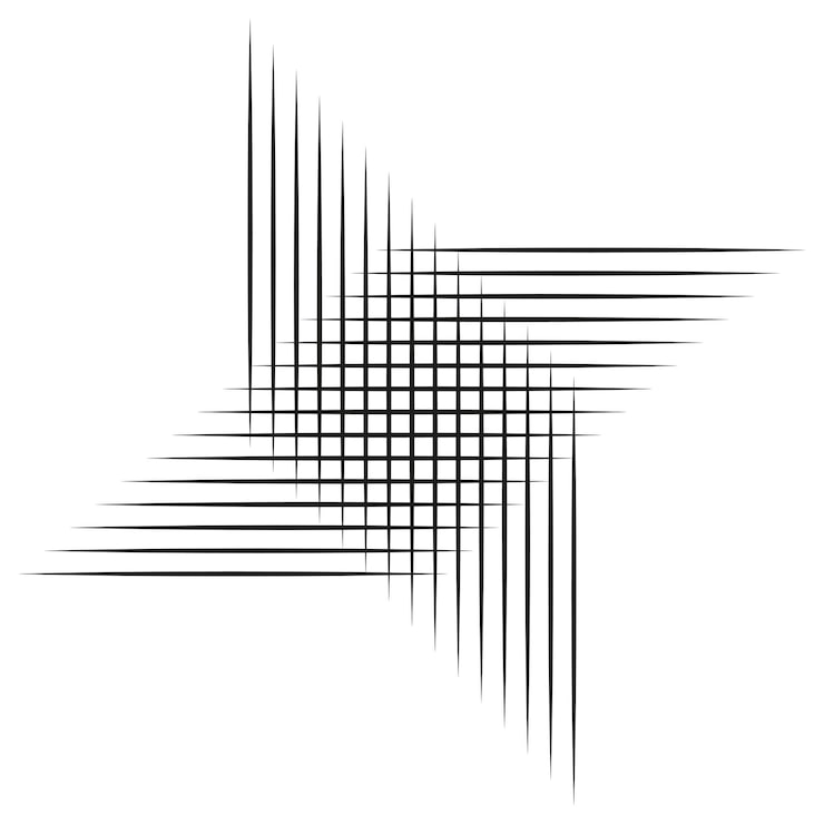 Vektor abstrakta korsande linjer svartvitt geometriskt mönster minimalistisk vektorkonst