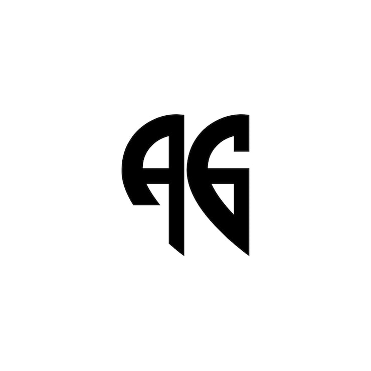 Vektör ag monogram logo tasarımı harf metin adı sembolü tek renkli logotip alfabe karakteri basit logo