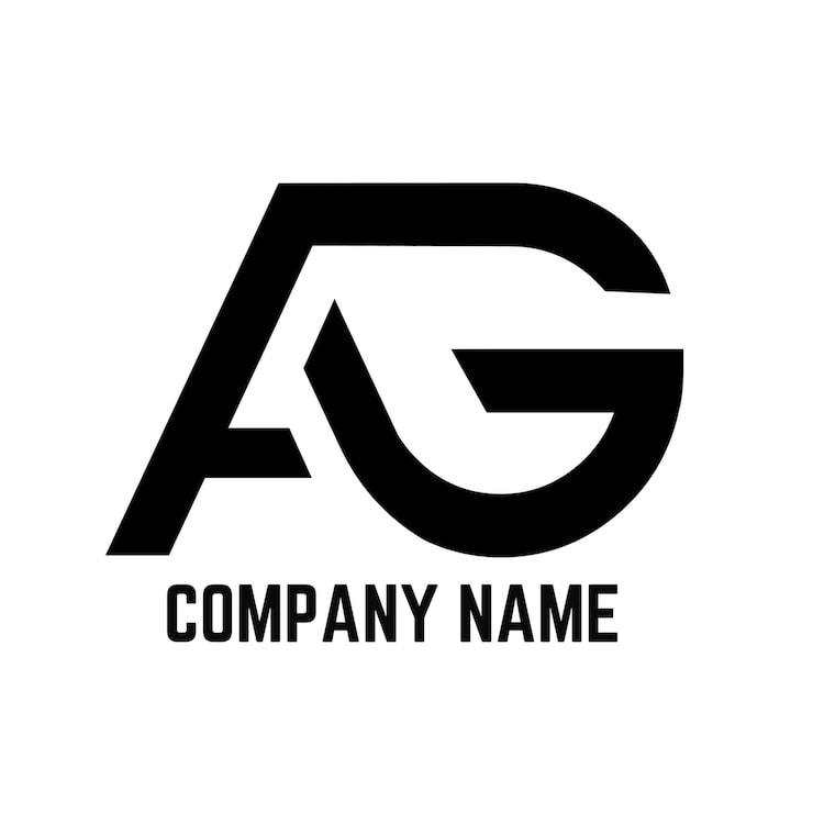 Vektör beyaz arka plana sahip soyut ag harfleri logo monogramı