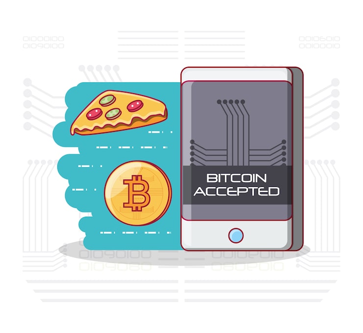 Vektor bitcoin accepterad design