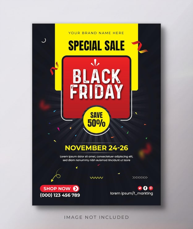 Vektor black friday udsalg moderne flyer skabelon