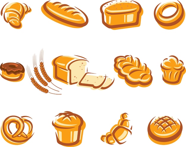 Vektor bröd set vector
