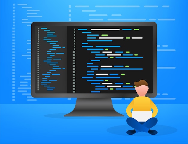 Vektor digital java-kode tekst. vektor koncept for computer software kodning. programmerings kodningsscript java, digital programkode på skærmillustration. vektor stock illustration.