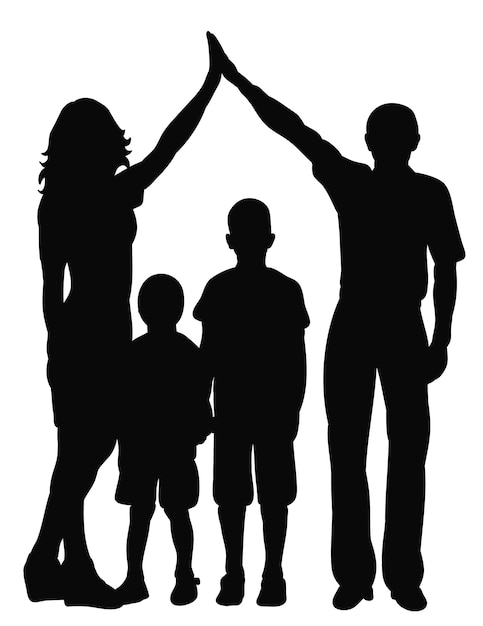 Vektor familie vektor silhuet