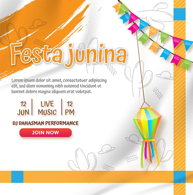 Vektor festa junina sociale medier skabelon