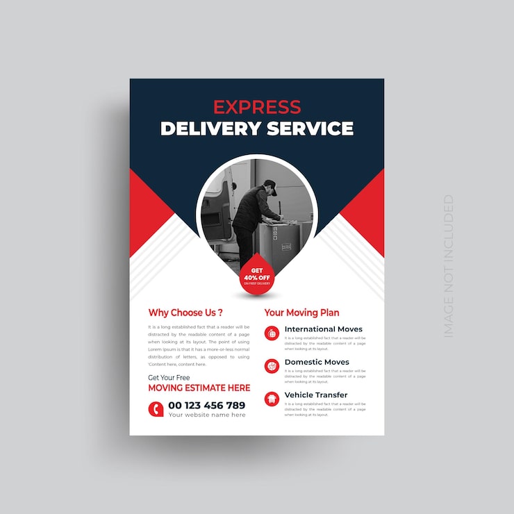 Vektor flyer design til flytteservice