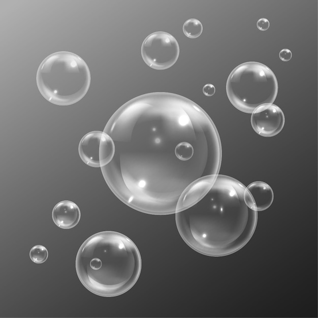 Vektor flytande transparenta bubblor