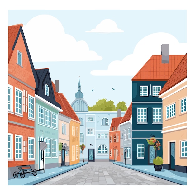 Vektor gade scene illustration
