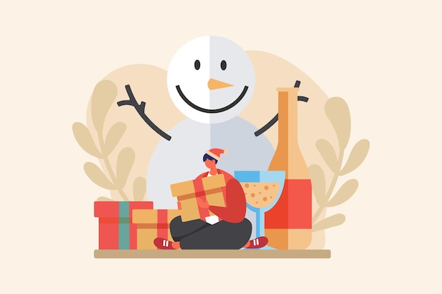 Vektor god jul platt design