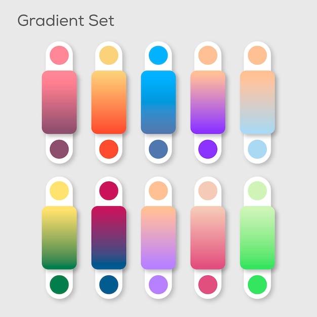 Vektor gradient farvesæt