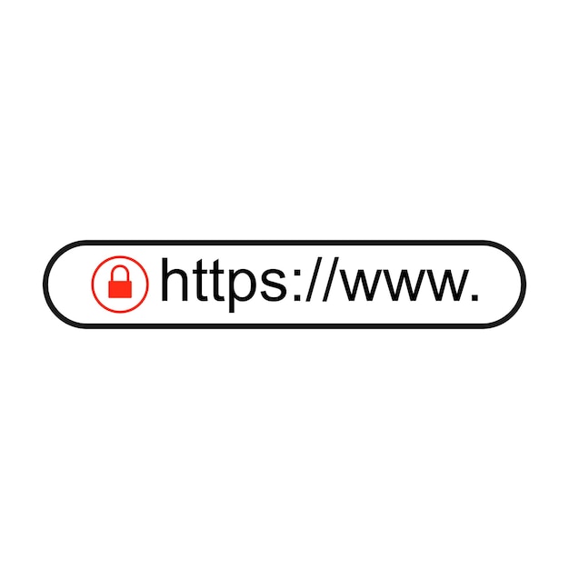 Vektor https-protokol browsing trends og connection securityvector illustration symbol design