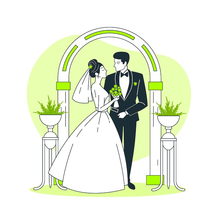 Vektor illustration af bryllupskoncept