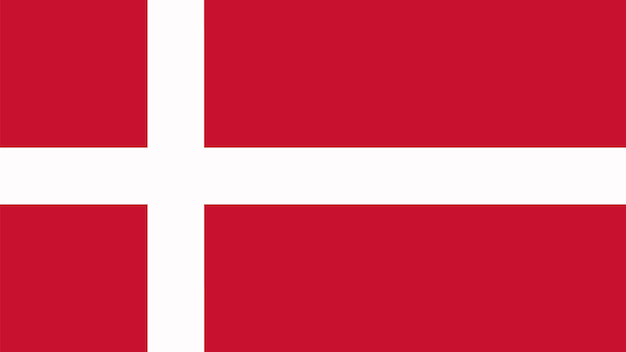 Vektor illustration af danmarks nationalflag
