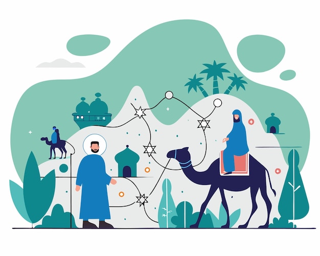Vektor illustration af silkevejen