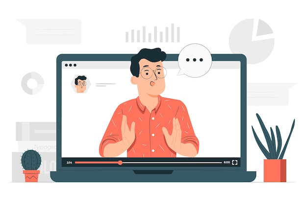 Vektor illustrationskoncept med webinar