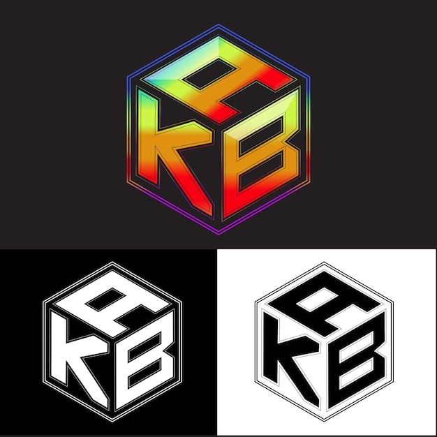 Vektor initialer akb polygon logo design vektor billede