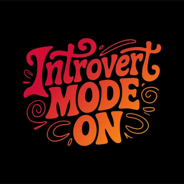 Vektor introvertläge på handritad gradienttypografidesign