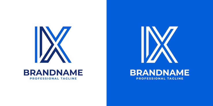 Vektör ix veya xi baş harfleriyle işletmeler için uygun ix harfi çizgi monogram logosu