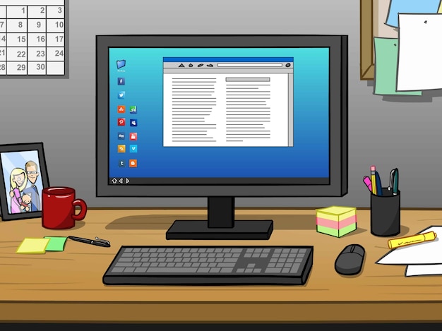 Vektor kontor computer