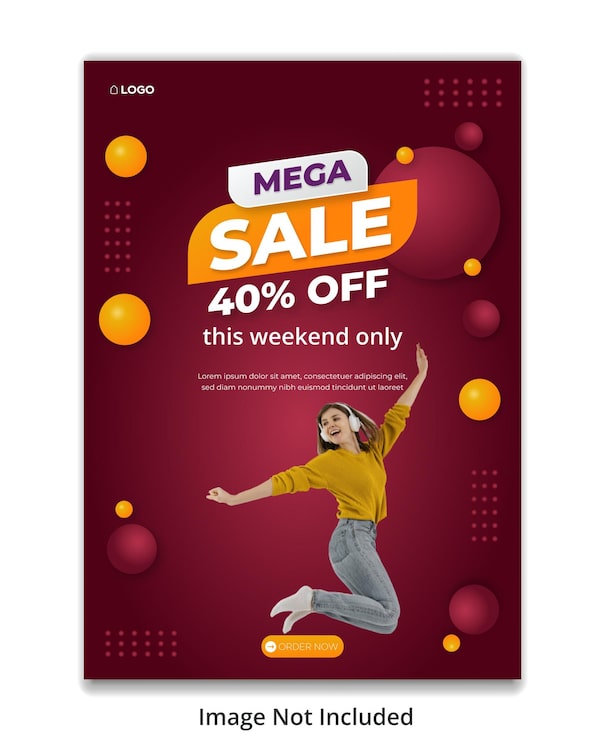Vektor mega salg black friday salgs flyer skabeloner