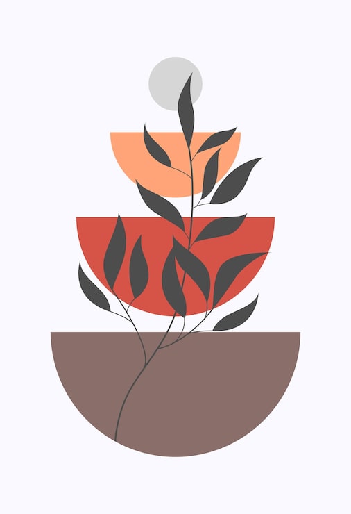 Vektor minimalism abstrakt modernt tryck set logo väggkonst affisch
