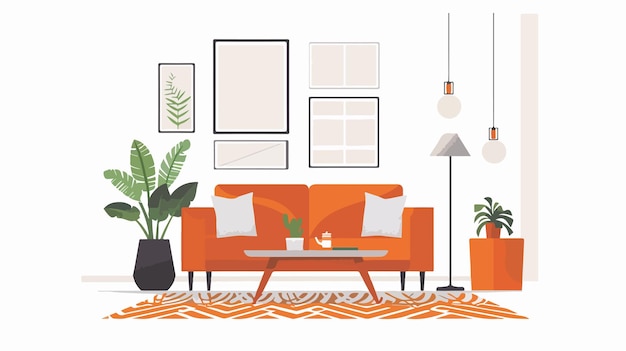 Vektor modern inredning flat vector illustration