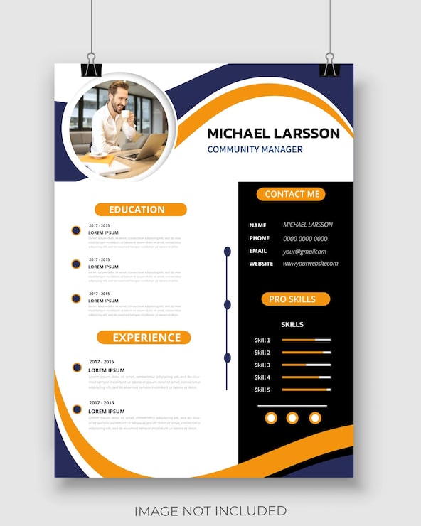 Vektor professionel cv cv skabelon layout design