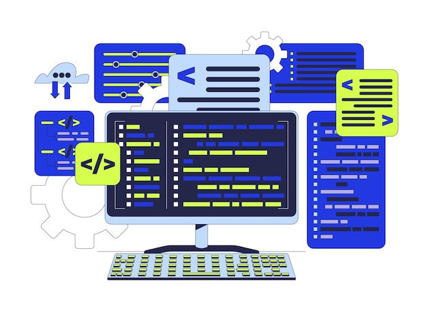 Vektor programmering computing 2d tegneserieobjekt