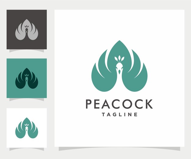 Vektor simple peacock vector logo