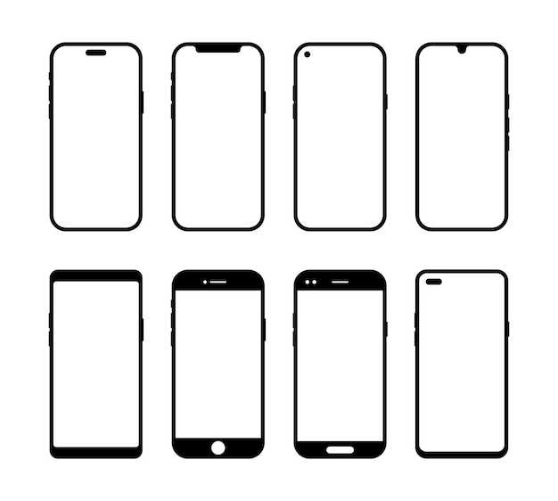 Vektor smartphone frame vector set mobile device outline icons