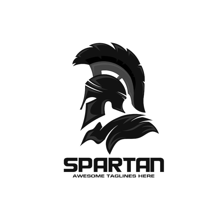 Vektor spartaner med hjelm logo