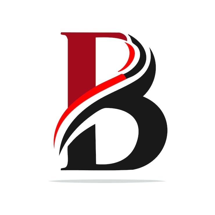 Vektor b logo her mockup