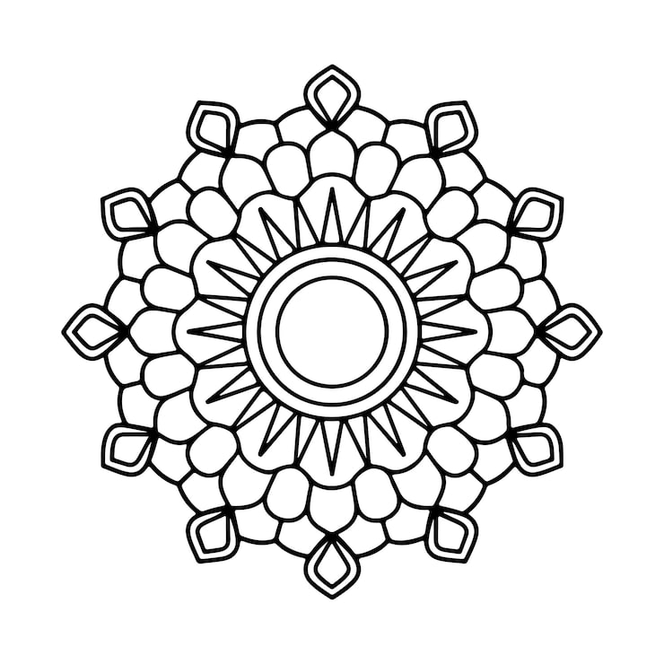 Vektor blomstermønster i en sirkel mandala-kunst