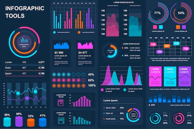 Vektor bundle infographic ui ux kit elements elements template