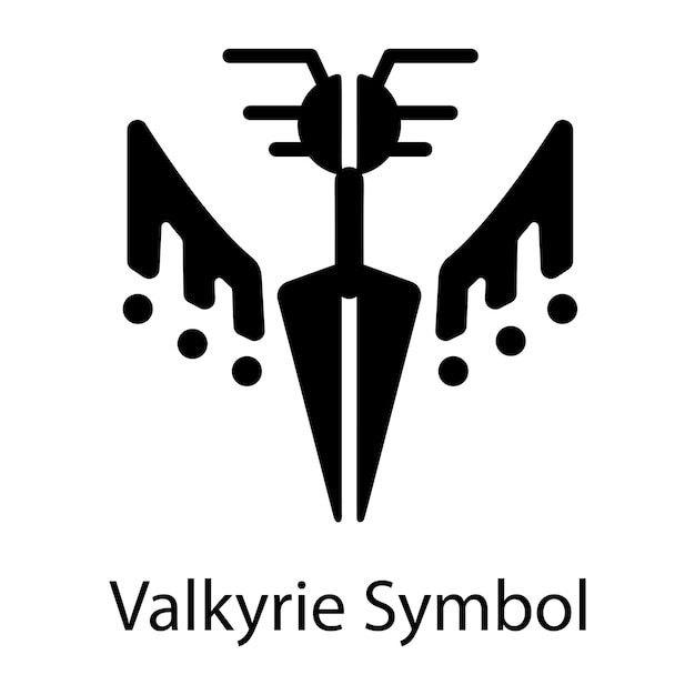 Vektor et solid stilikon av valkyriesymbol