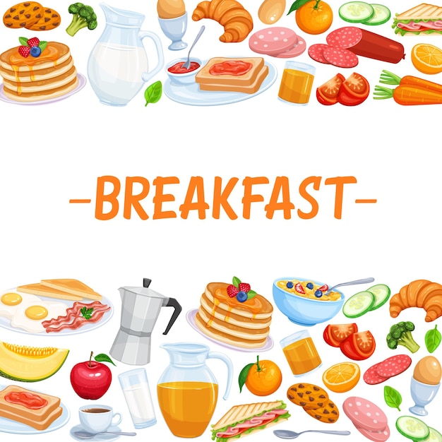 Vektor frokost side mal mat.