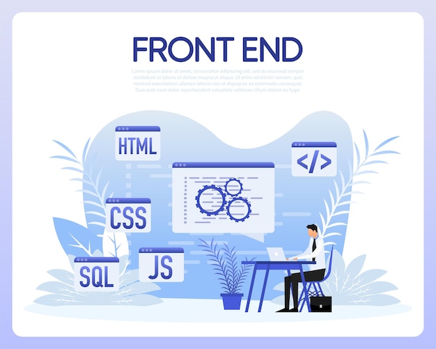 Vektor front end programvareutvikling programmeringskode vektorillustrasjon