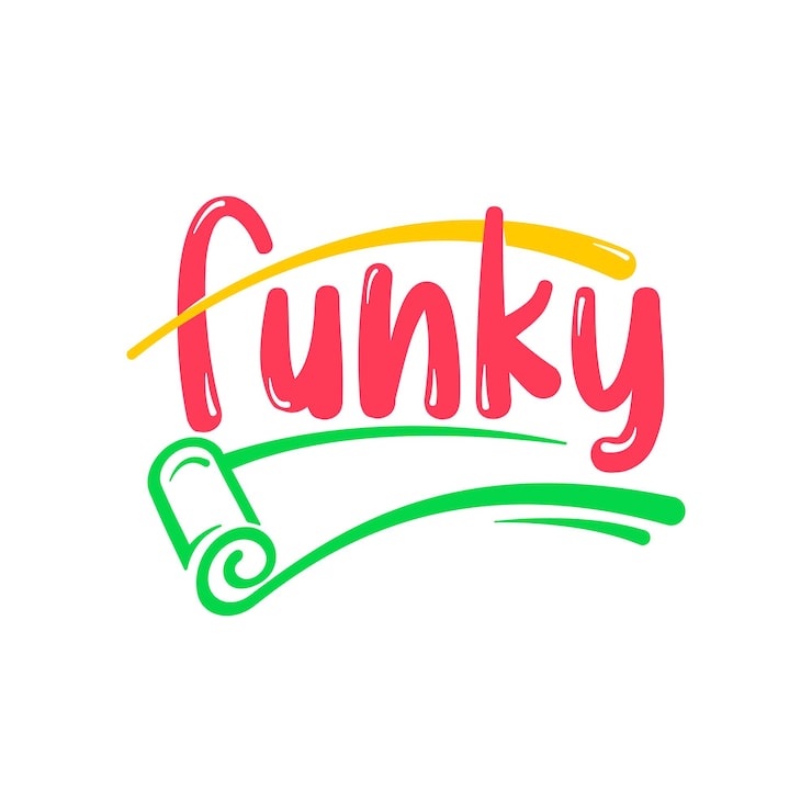 Vektor funky logotype-mal funky tekstlogodesignmal