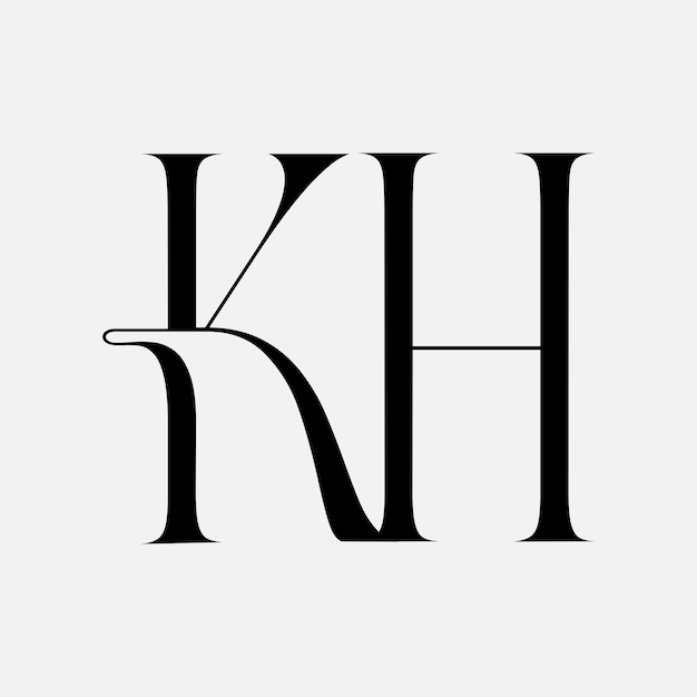 Vektor kh initial bokstav logo design