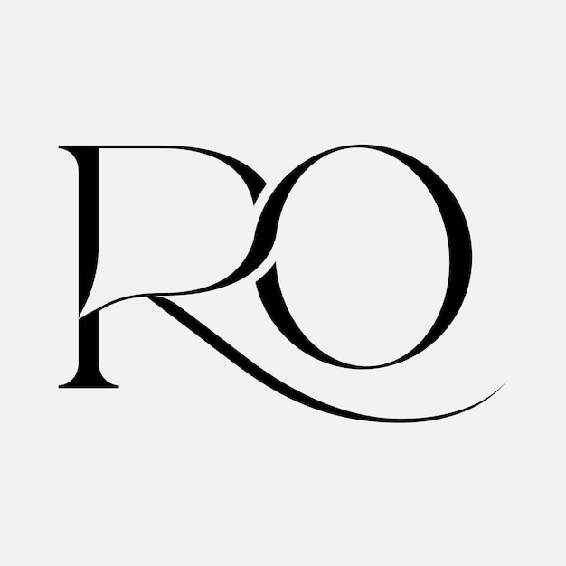 Vektor ro-symbol initial bokstavdesign